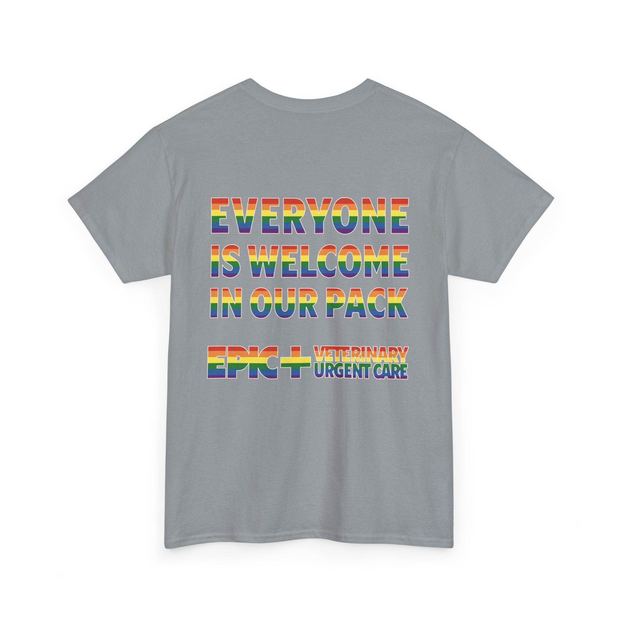 Graphic Tee - Veterinary Urgent Care Pride, LGBTQ+, Everyone is Welcome in our Pack, Rainbow