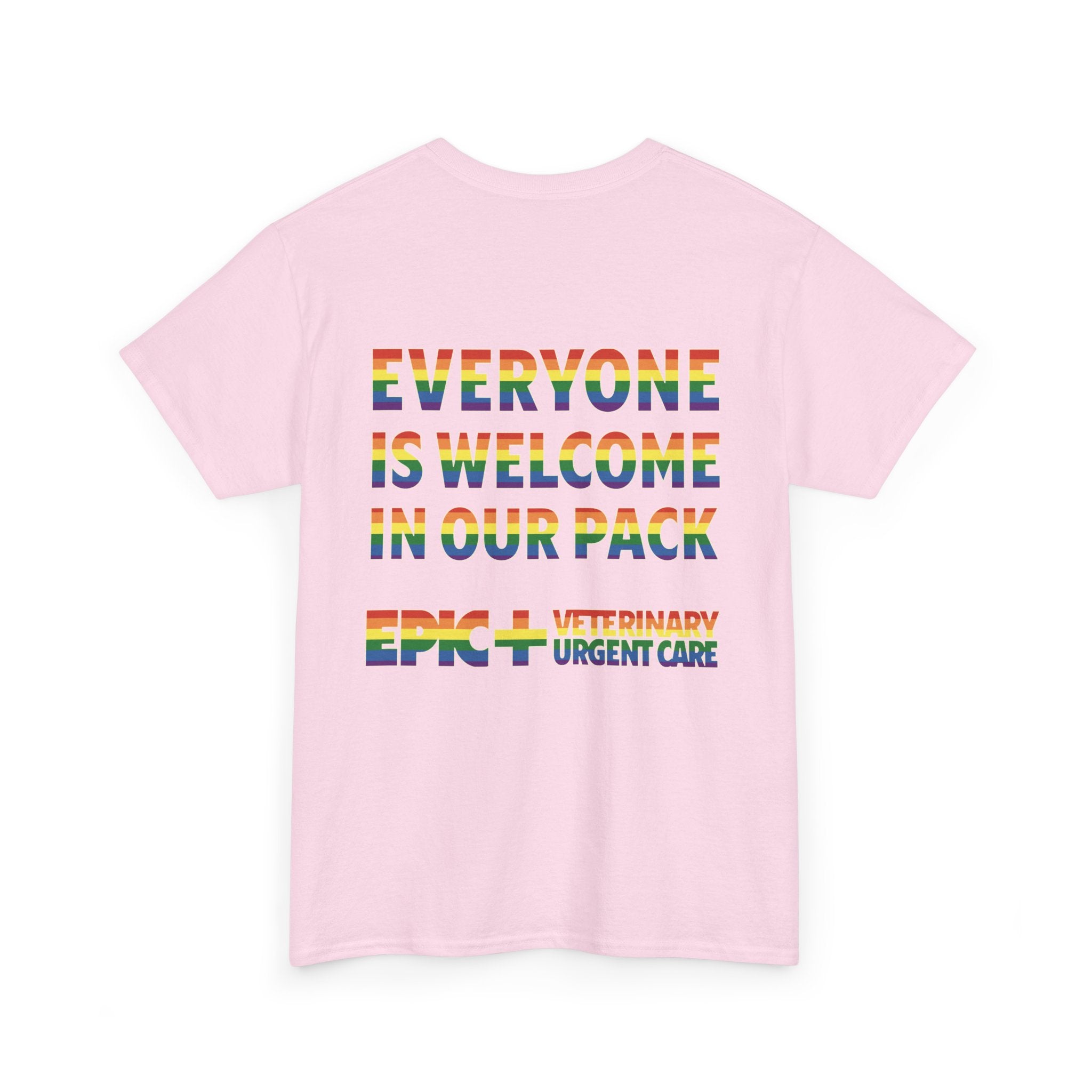 Graphic Tee - Veterinary Urgent Care Pride, LGBTQ+, Everyone is Welcome in our Pack, Rainbow