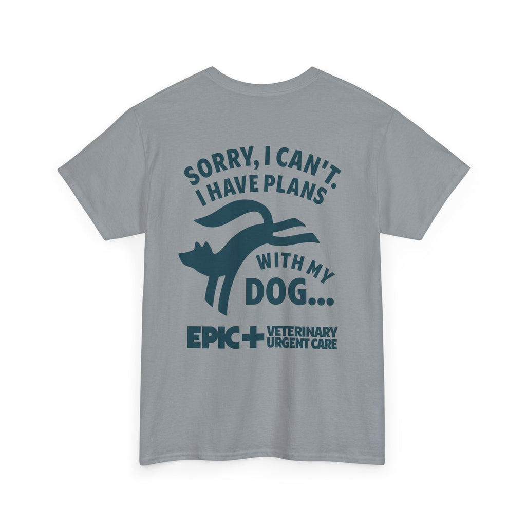 Graphic Tee — I cant, I have plans with my dog.  — Blue — EPIC Veterinary Urgent Care