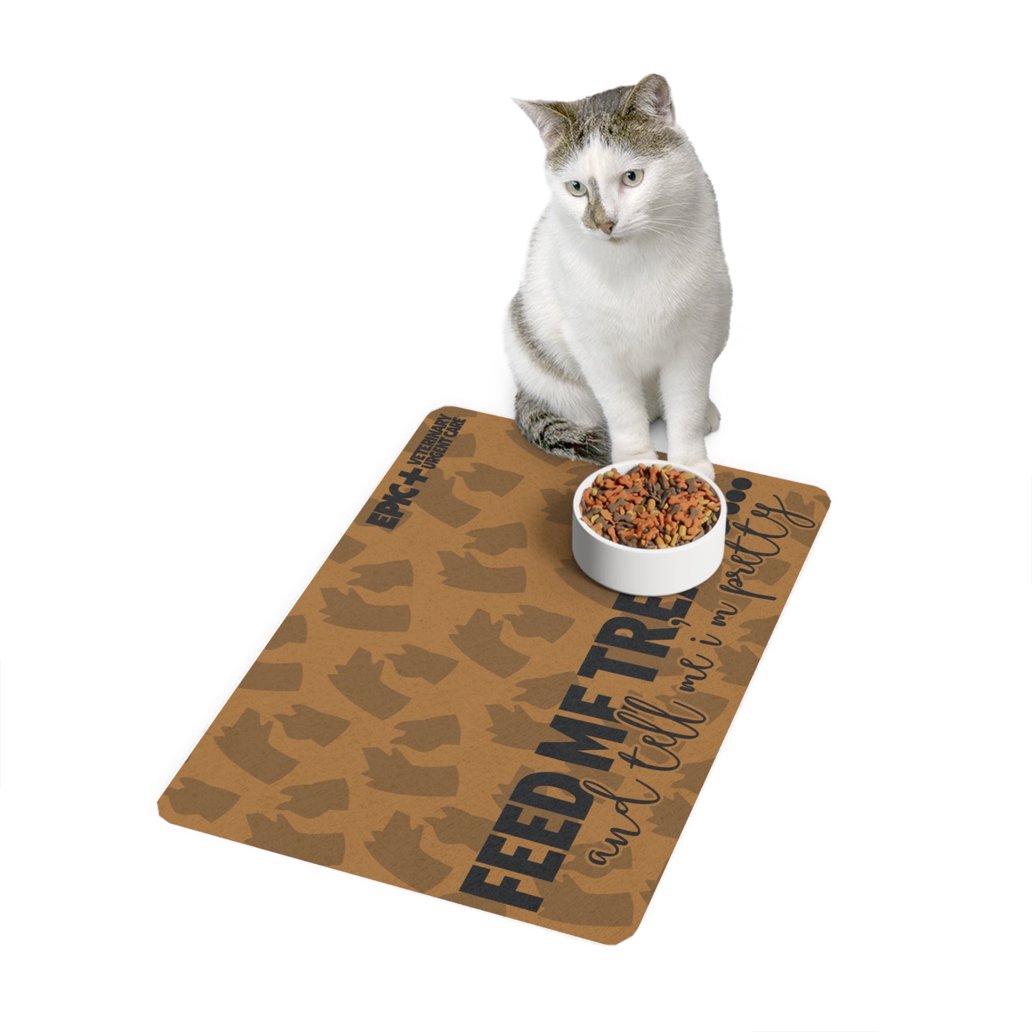 Charming Pet Food Mat with Playful Phrase - Perfect for Dog Lovers, Cat Owners, Home Decor, Gifts for Pet Owners, Kitchen Essentials