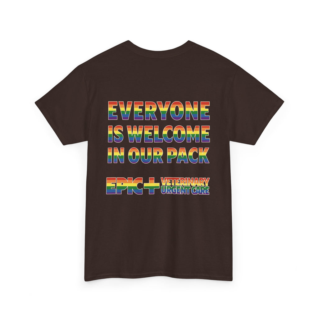 Graphic Tee - Veterinary Urgent Care Pride, LGBTQ+, Everyone is Welcome in our Pack, Rainbow
