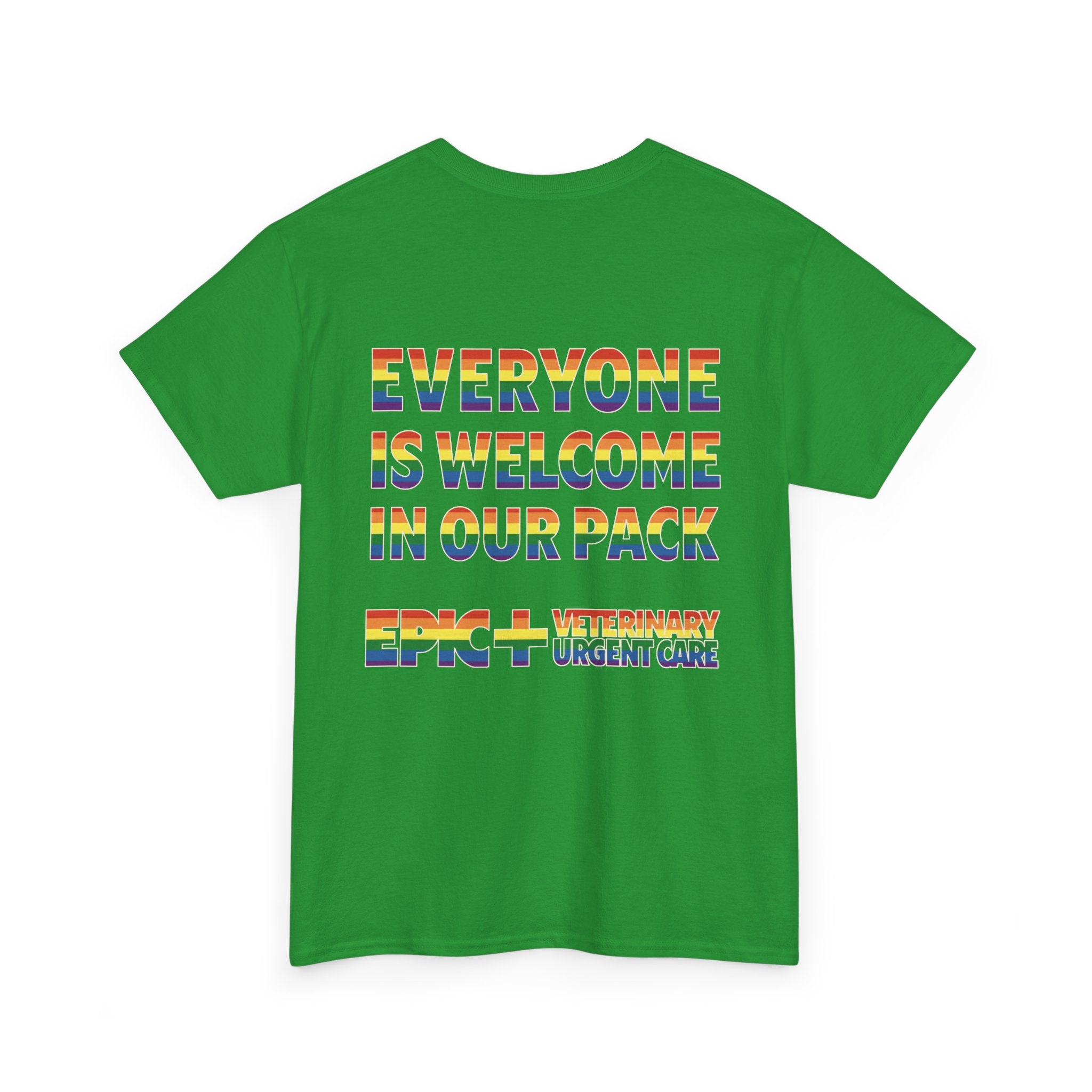 Graphic Tee - Veterinary Urgent Care Pride, LGBTQ+, Everyone is Welcome in our Pack, Rainbow