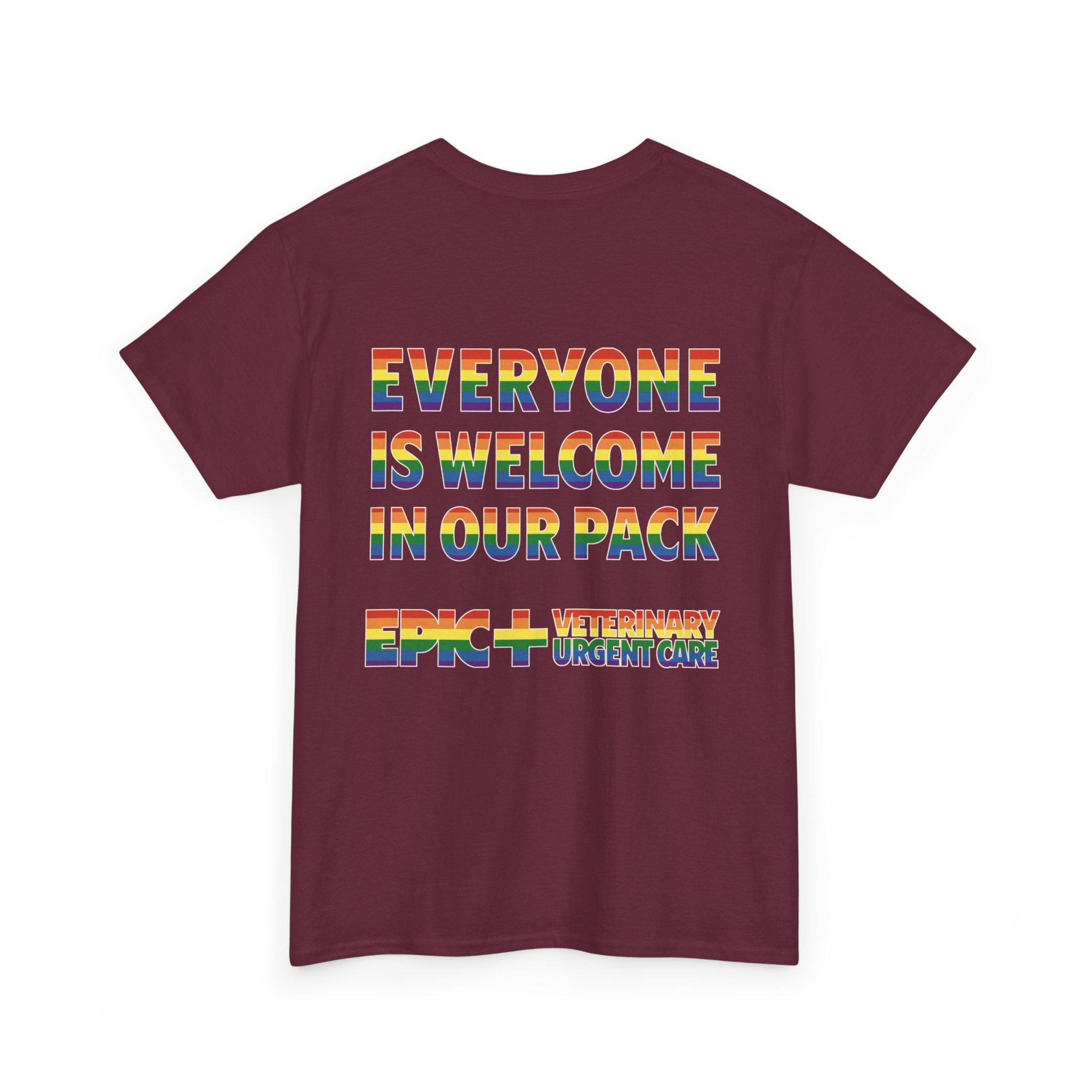 Graphic Tee - Veterinary Urgent Care Pride, LGBTQ+, Everyone is Welcome in our Pack, Rainbow