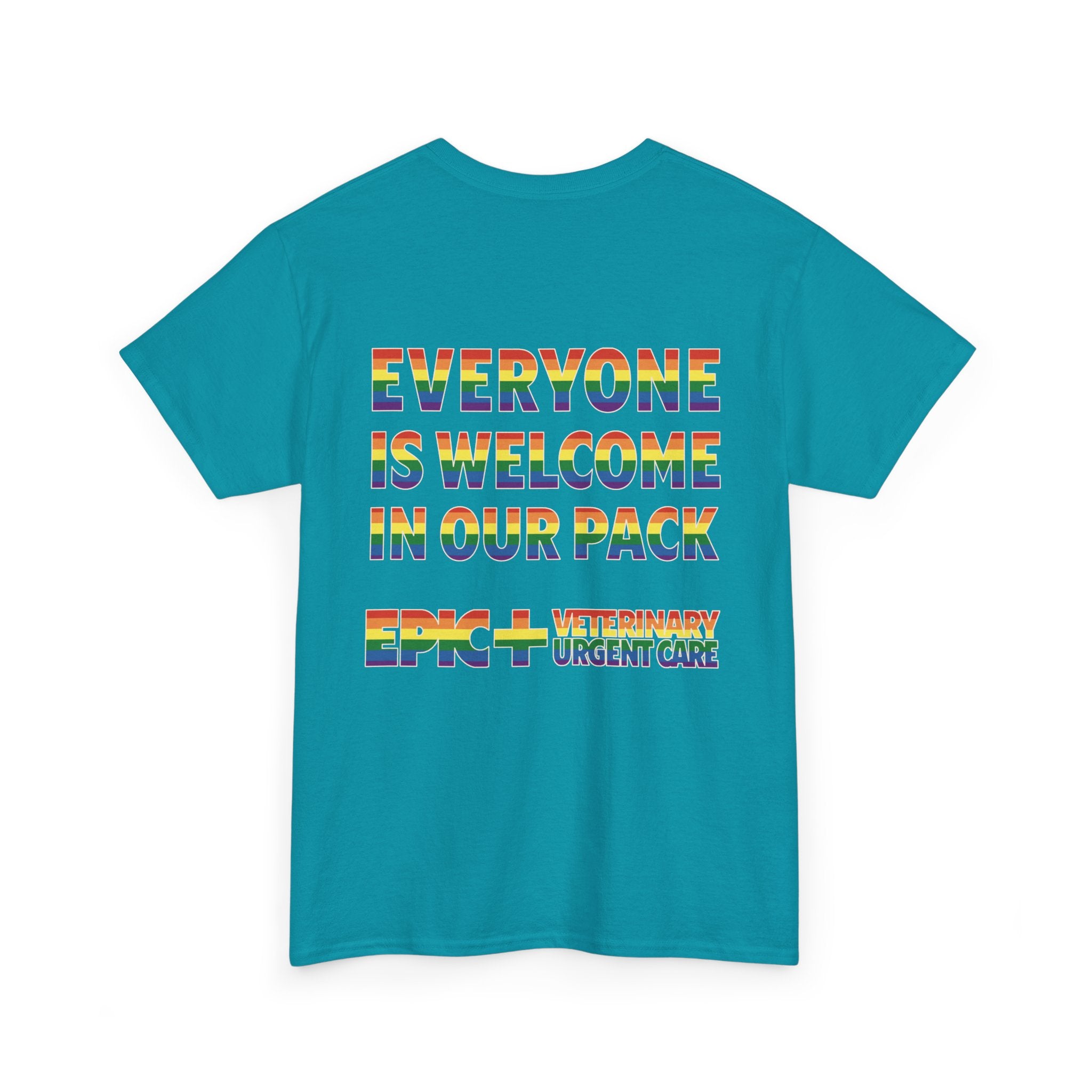 Graphic Tee - Veterinary Urgent Care Pride, LGBTQ+, Everyone is Welcome in our Pack, Rainbow